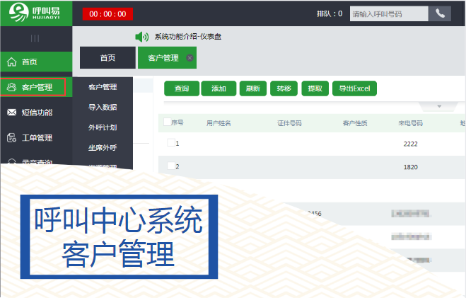 呼叫中心系统客户管理